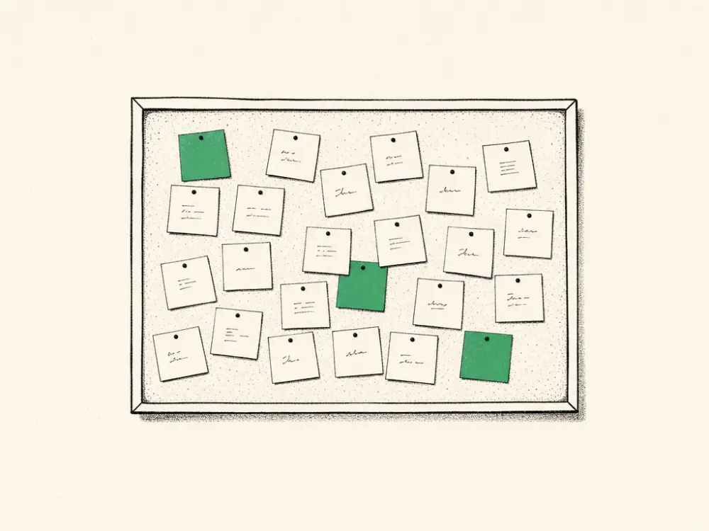 Hand-drawn editorial illustration accompanying the article titled Aesthetic Clinic Marketing Ideas: The Six That Pay.