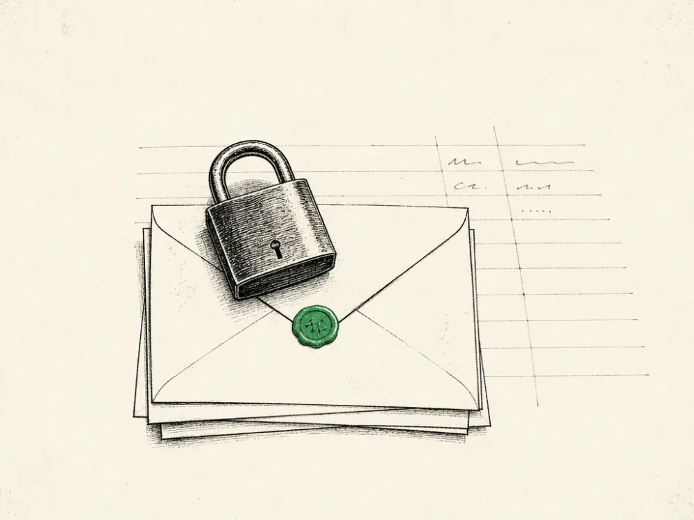 Hand-drawn editorial illustration accompanying the article titled GDPR for Aesthetic Clinic Marketing: What You Can Actually Send.