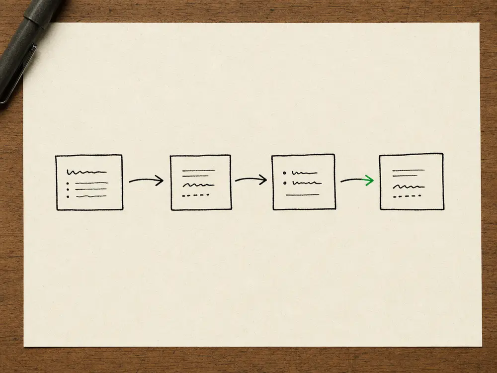 Hand-drawn editorial illustration accompanying the article titled A One-Page Marketing Plan for UK Aesthetic Clinics.